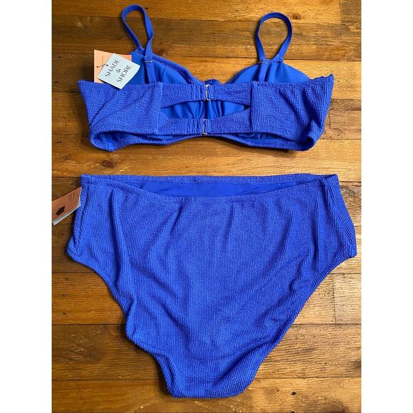 Shade & Shore 2X 20/22 NWT blue bikini set swimwear - Picture 4 of 7